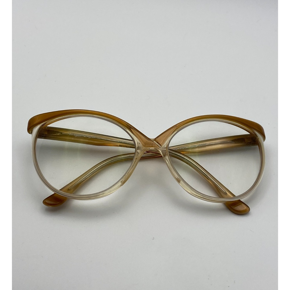 Vintage Emanuel Ungaro 2104 Translucent Honey Oversize Eyeglass Frames France